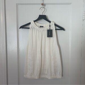 Massimo Dutti Linen Blend Pleated Halter Top Tank